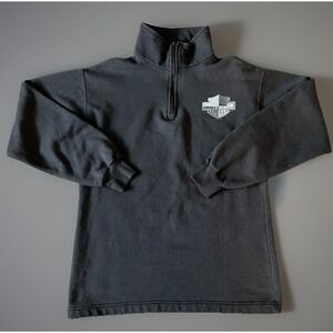Harley Davidson Motorcycle Sturgis Quarter Zip Sweatshirt Black Logo Medium JBHS